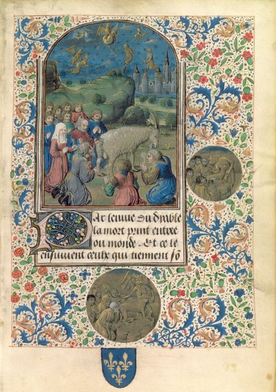 Ms Fr 961 f.1魔女や異端者が山羊の形で悪魔を崇拝している 作： Flemish School