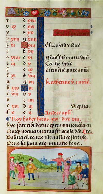11月： 『Book of Hours』からのGame of Golf 作： Flemish School