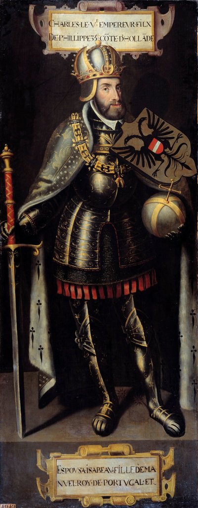 チャールズ5世（1500-1558）スペイン王、神聖ローマ帝国皇帝の肖像。フランドル派の絵画 作： Flemish School