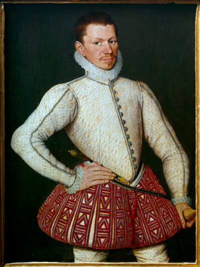 紳士の肖像 16世紀後半のフランドル派の絵画。日 0,37x0,27 m 作： Flemish School