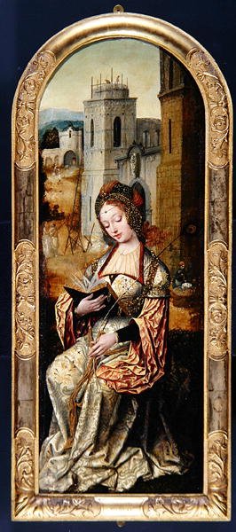 聖バーバラ 16世紀初頭（パネルに油彩 作： Flemish School