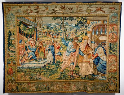 バルナバと共に説教の場から追放された聖パウロ（テキスタイル 作： Flemish School