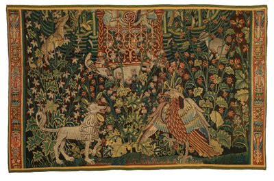 タペストリー、パーク・オ・セルフの断片、1500-25年頃制作（ウール） 作： Flemish School
