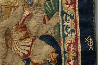 ポルトガル王アルフォンソ5世の征服を描いたタペストリー（Conquistas de Alfonso V de Portugal）、トゥルナイ。詳細(ウールとシルク) 作： Flemish School