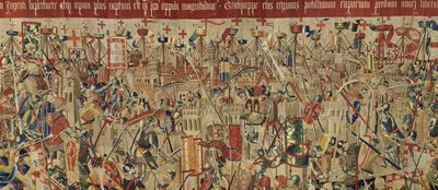 ポルトガル王アルフォンソ5世の征服を描いたタペストリー（Conquistas de Alfonso V de Portugal）、トゥルナイ。詳細(ウールとシルク) 作： Flemish School