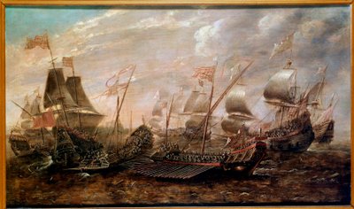 無敵のアルマダ 1588年8月、スペインのアルマダがイギリス艦隊に敗北した海戦、フランドル派 作： Flemish School