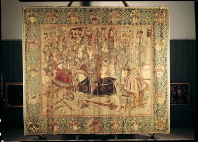 トーナメント、ブリュッセルワークショップの垂直織機のタペストリー、c.1497 作： Flemish School