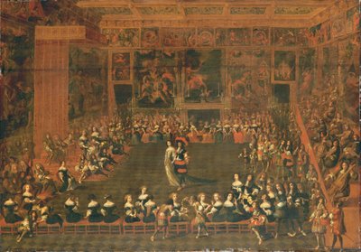 宮殿の集会室での球の開口部、1660〜70年頃 作： Flemish School