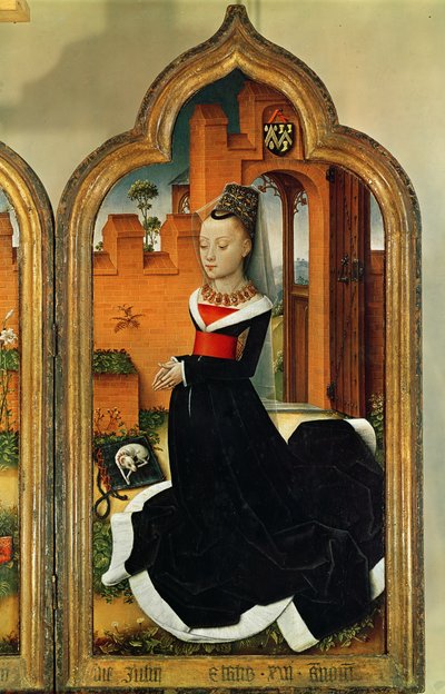 ジャンドヴィッテの三連祭壇画、右パネル：ジャンドヴィッテの妻、マリアフース、1473年 作： Flemish School