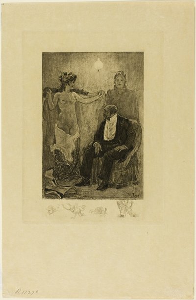 幕間、あるいは新しいバレエ団のイギリス人女性 作： Félicien Rops