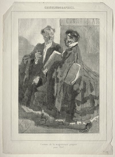 Crinolinographies。 1857年に提案された司法衣装。 作： Félicien Rops