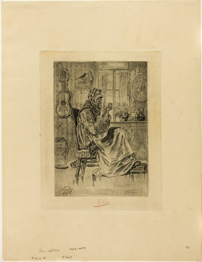 針を持つ老婆 作： Félicien Rops