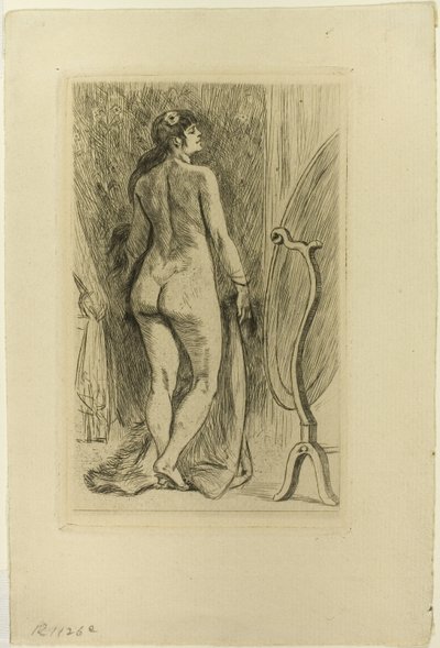 毛皮で立っている女性 作： Félicien Rops