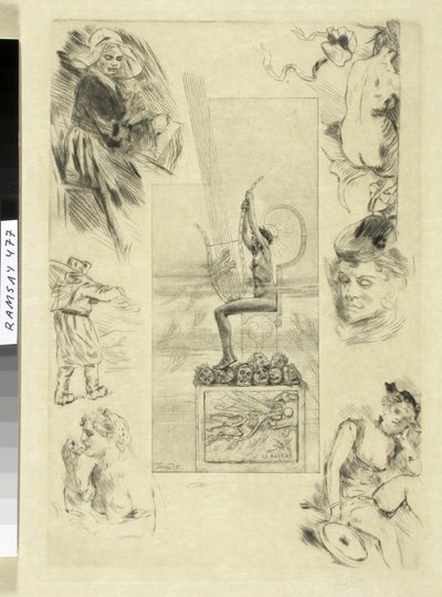 偉大なる抒情詩1887年版マラルメ作品集のタイトルページ。 作： Félicien Rops