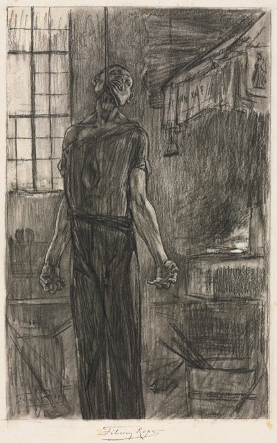 フォージの絞首刑執行人、c。 1880 作： Félicien Rops