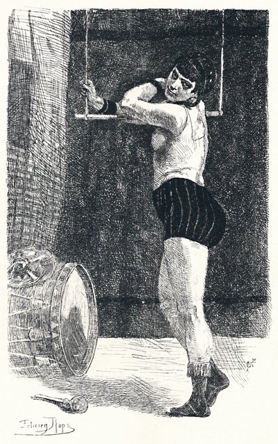 「ブランコを持った女」、c1875、1896 作： Félicien Rops