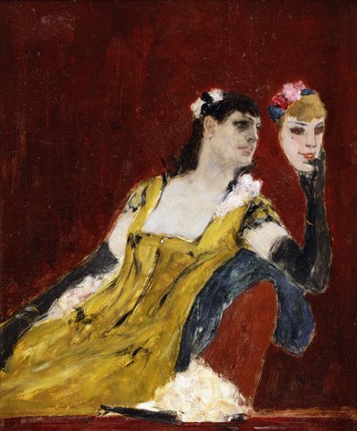 マスクを持つ女性;仮面の女c。 1888 作： Félicien Rops