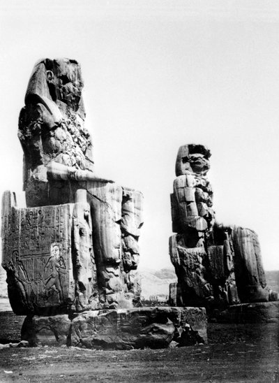 メムノンの巨像、テーベ、ヌビア、エジプト、1878年 作： Félix Bonfils