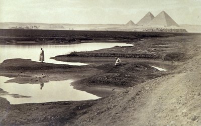 ギザのピラミッド、1880年頃（モノクロ写真） 作： Félix Bonfils