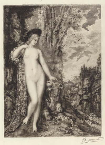 好色なライオン 作： Félix Bracquemond, after Gustave Moreau
