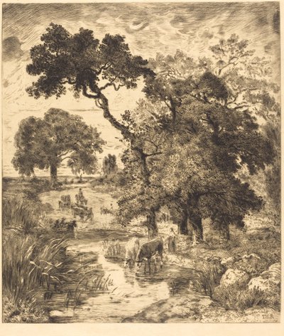 夜 作： Félix Bracquemond after Théodore Rousseau