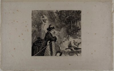 動物園にて、2枚目のプレート 作： Félix Henri Bracquemond