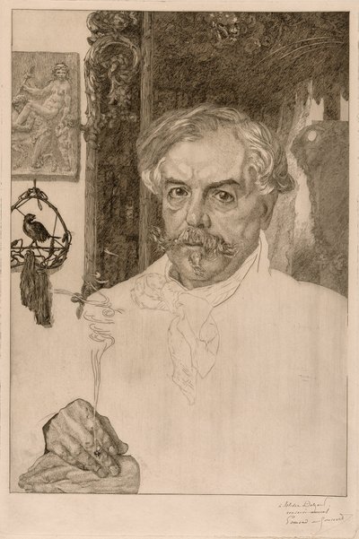 エドモン・ド・ゴンクールの肖像 作： Félix Henri Bracquemond