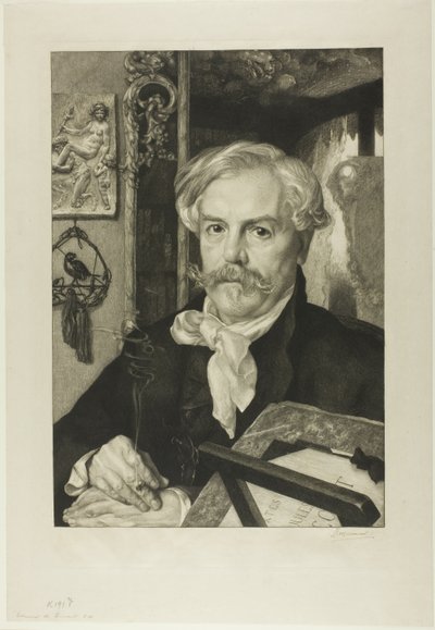 エドモン・ド・ゴンクールの肖像 作： Félix Henri Bracquemond