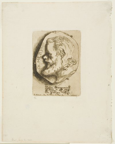 チャールズ・メリヨンの横顔 作： Félix Henri Bracquemond