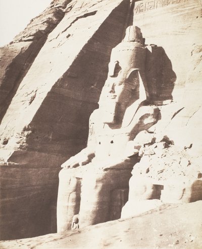 Abou Sembil、Grand Spéos - Colossal Statues、Three-Quarter Views、1851-52、印刷1853-54。 作： Félix Teynard
