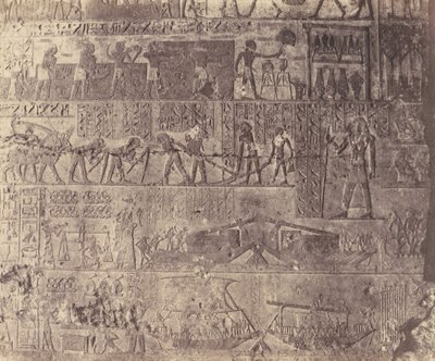 El-Kab éléthya、Hypogean Architecture - Tomb of Phapé - Sculptu...、1851-52、1853-54 を印刷。 作： Félix Teynard