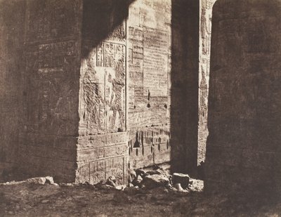 Fileh Philæ の島、最初のパイロン、Ori... に刻まれたフランス語の碑文、1851-52 年。 作： Félix Teynard