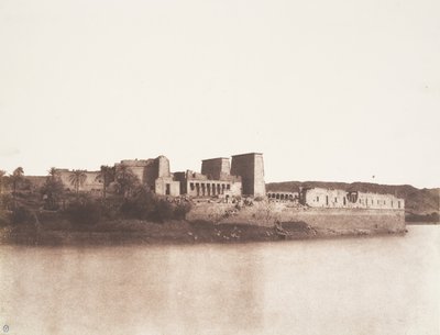 Fileh Philæ の島、A 地点で北西から撮影した全体図、1851 年から 52 年。 作： Félix Teynard