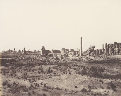 カルナック テーベ、北東から撮影した廃墟の概観、V、1851 ～ 52 年、1853 ～ 54 年に印刷。 作： Félix Teynard