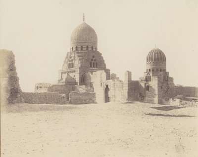 カイロ、マムルーク朝スルタンの墓、1851-52 年、1853-54 年に印刷。 作： Félix Teynard