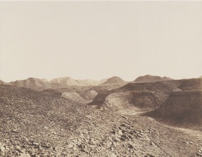ヌビア、イブリムの周囲、アラビアンチェーン - 峡谷の眺め、1851-52。 作： Félix Teynard