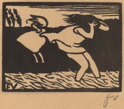 嵐に巻き込まれた海水浴客、1893年。 作： Félix Vallotton