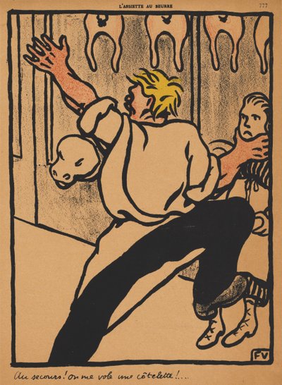 罪と罰XX、777：助けて！ カツレツが盗まれる！ 作： Félix Vallotton