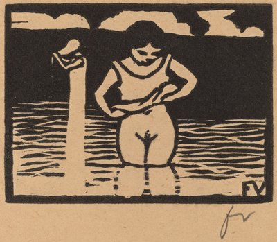 シャツを持ち上げる女の子 作： Félix Vallotton