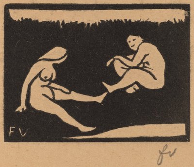 二人の着席水浴 作： Félix Vallotton