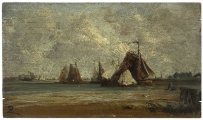漁船、1852年頃（木に油彩） 作： Félix Ziem