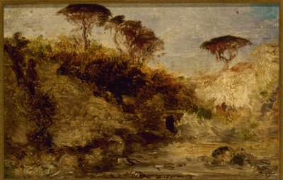 ナポリ、傘松 1850年から1862年の間（油彩、紙、キャンバス） 作： Félix Ziem