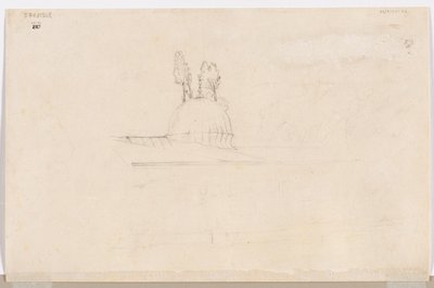 1800年代のモスク近くのパビリオンのスケッチ。 作： Félix Ziem