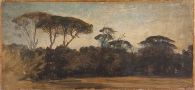 ナポリ近郊の傘松、1847年頃（油彩、紙、キャンバス） 作： Félix Ziem