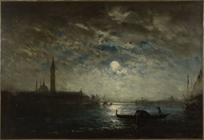 月明かりに照らされたヴェネツィアとカンパニーレ、1870年から1890年の間（油彩・カンヴァス） 作： Félix Ziem