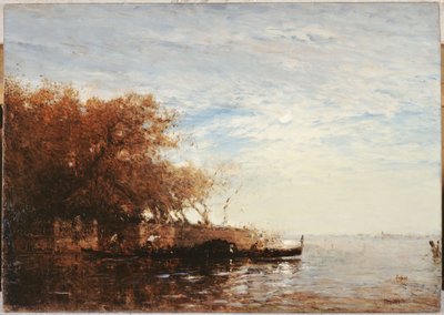 ヴェネツィア、月明かりのフランス式庭園、1880年から1890年の間（油彩・キャンバス） 作： Félix Ziem
