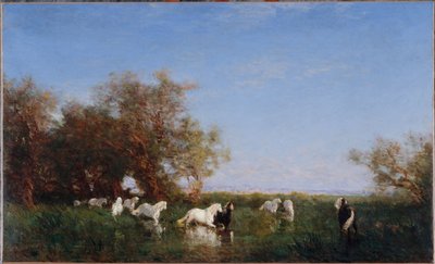 カマルグの野生の馬、1890年から1895年の間（油彩・カンヴァス） 作： Félix Ziem