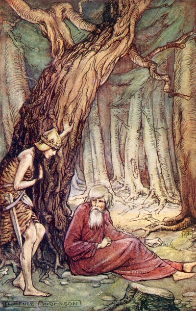 1914年に出版された、ウィリアムカウパーの詩「Boadicea」からの「Boadicea and the Druid」（歴史的ロマンスからの読書から） 作： Florence Anderson
