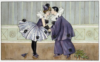 Pierrot and Colombine - dess. by Florence Hardy, deb.20世紀 作： Florence Hardy