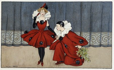 Pierrot and Colombine - dess. by Florence Hardy, deb.20世紀 作： Florence Hardy